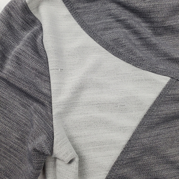 Free People XS Gray Colorblock Hooded‎ Cropped Hoodie Activewear Shirt Fitted - Picture 3 of 12